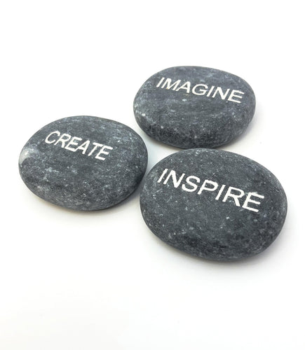 Engraved Stones Set of 3- IMAGINE, CREATE, INSPIRE