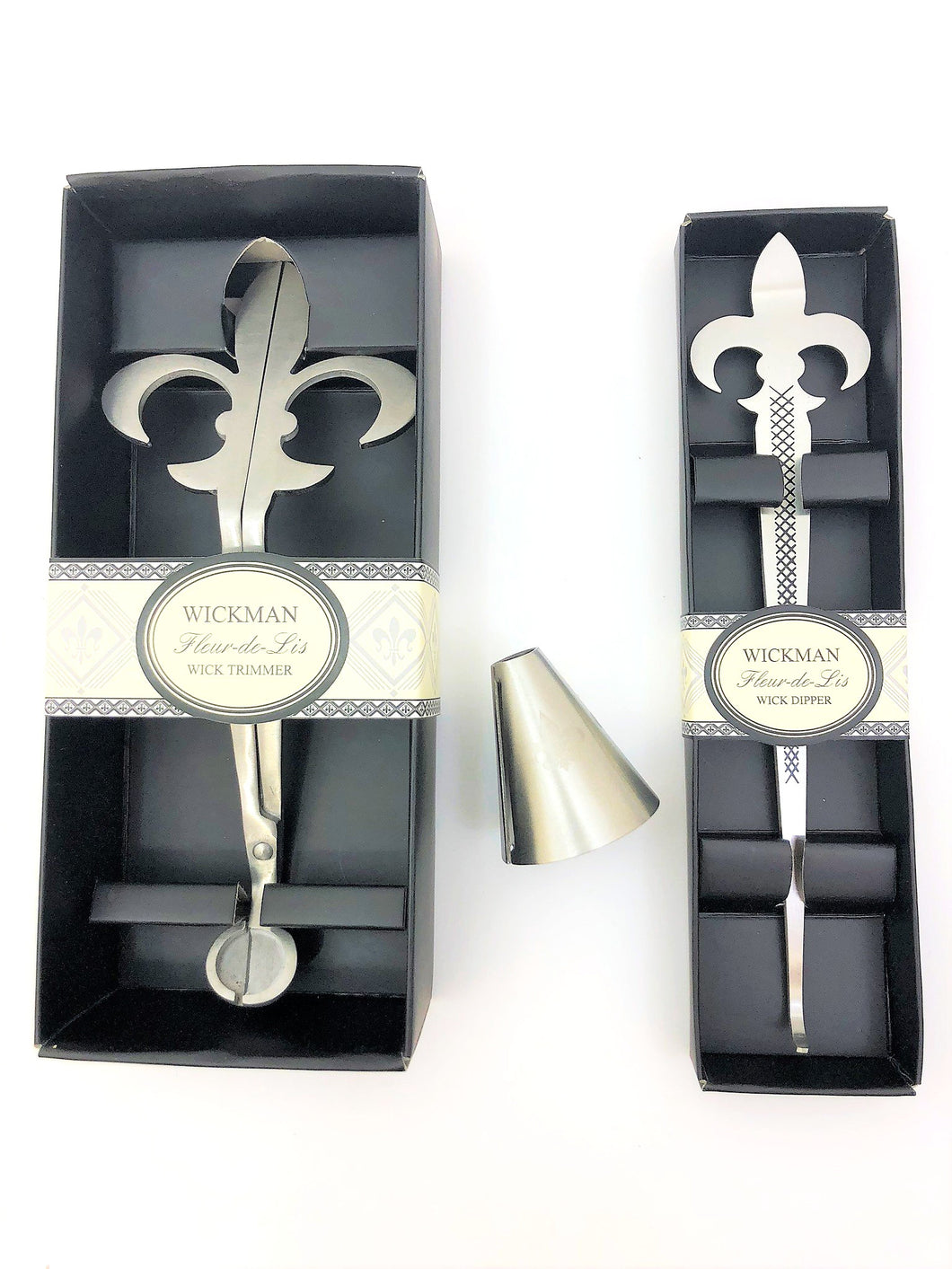 Fleur De Lis Wick Trimmer, Wick Dipper Taper Candle Shaver Set