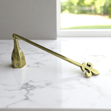 Candle Snuffer in Antique Brass with Fleur De Lis Motif